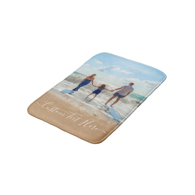 Personalized Your Photo and Custom Text Bath Mat (Angled)
