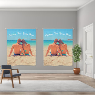 Personalized Your Photo and Custom Text Blackout Curtains