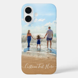 Personalized Your Photo and Custom Text iPhone 16 Case