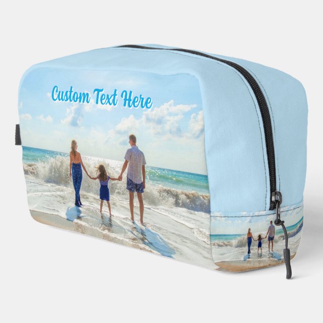 Personalized Your Photo and Custom Text Dopp Kit (Right Corner)