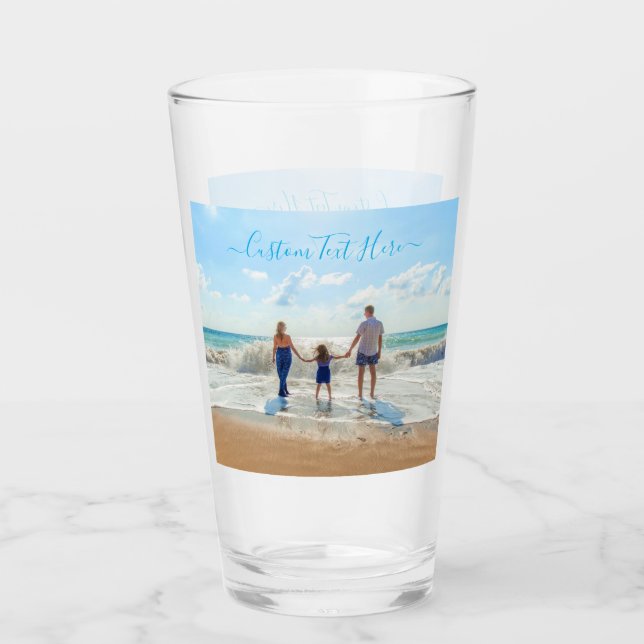 Personalized Your Photo and Custom Text Glass (Front)