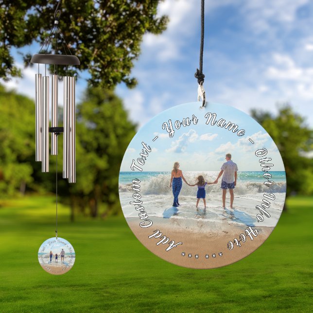 Personalized Your Photo and Custom Text Name Gift Wind Chime (Outdoor)
