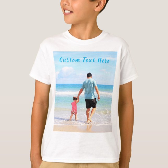 Personalized Your Photo and Custom Text T-Shirt (Front)