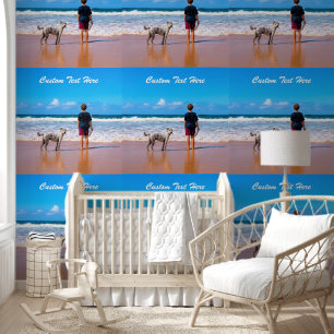 Personalized Your Photo and Custom Text Wallpaper