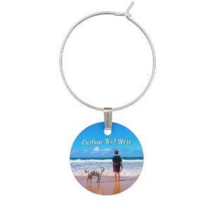 Personalized Your Photo and Custom Text Wine Charm