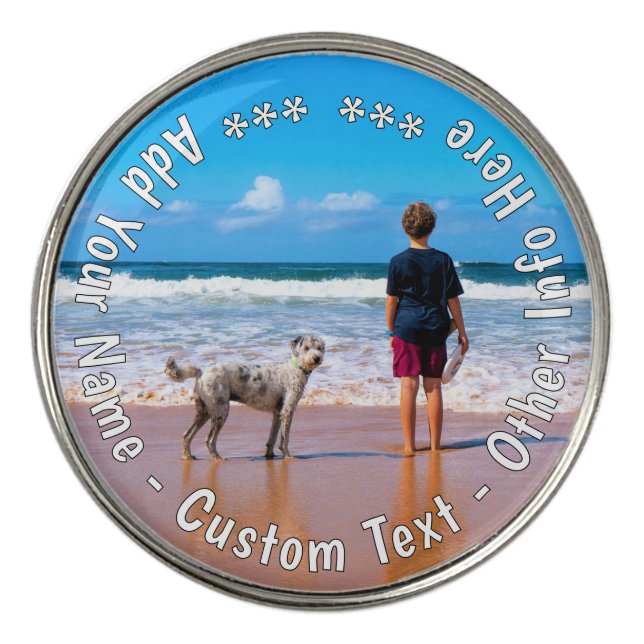 Personalized Your Photo and Text Golf Ball Marker (Front)