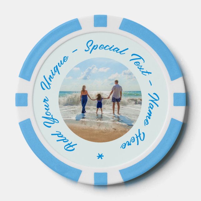 Personalized Your Photo and Text Poker Chips (Front)