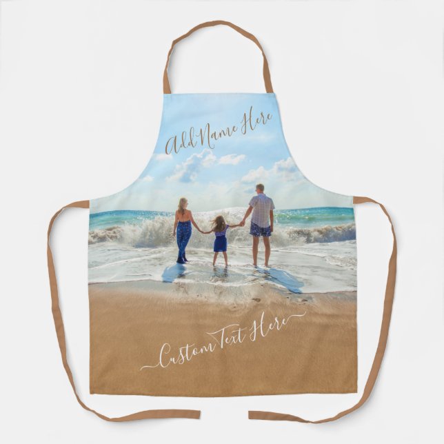 Personalized Your Photo Apron Custom Text and Name (Front)