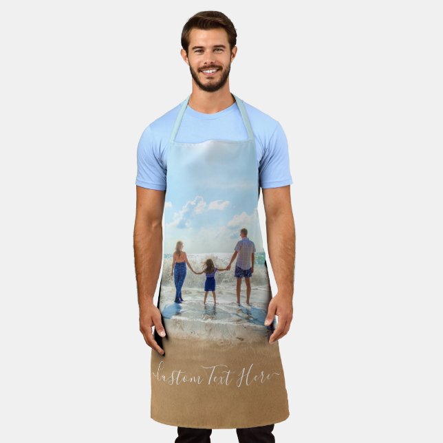Personalized Your Photo Apron with Custom Text (Worn)