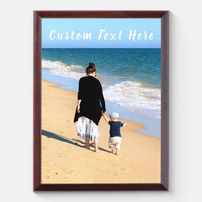 Personalized Your Photo Award Plaque Custom Text (Vertical)