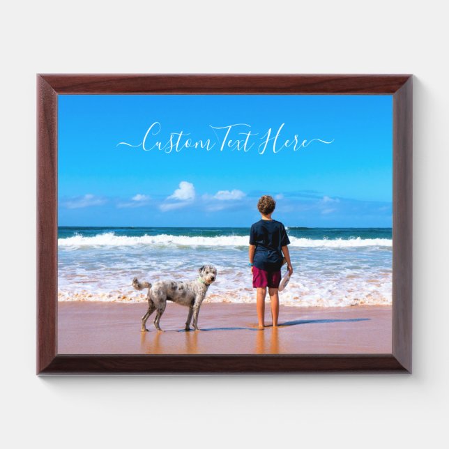 Personalized Your Photo Award Plaque Custom Text (Horizontal)
