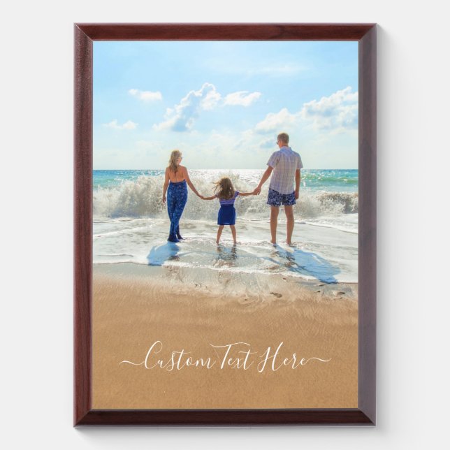 Personalized Your Photo Award Plaque Custom Text (Vertical)