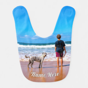 Personalized Your Photo Baby Bib with Custom Name