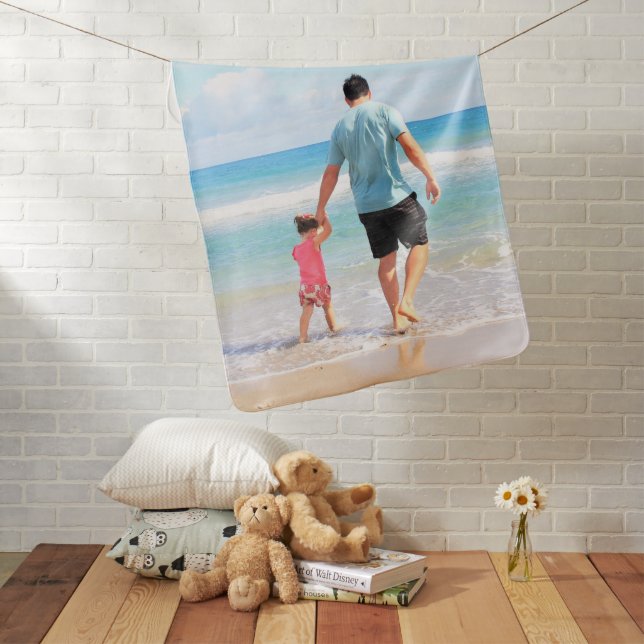 Personalized Your Photo Baby Blanket Custom Text (In Situ)