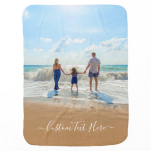 Personalized Your Photo Baby Blanket Custom Text