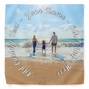 Personalized Your Photo Bandana Gift Custom Text