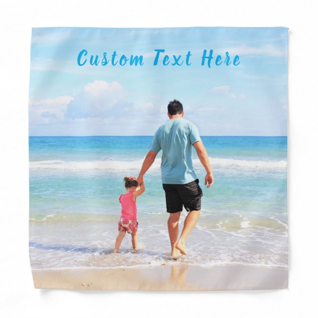 Personalized Your Photo Bandana with Custom Text (Front)