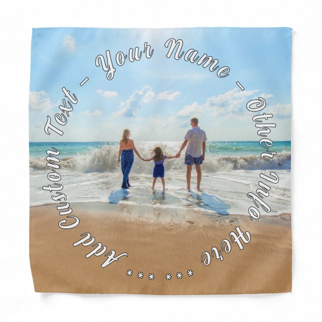 Personalized Your Photo Bandana with Custom Text (Front)