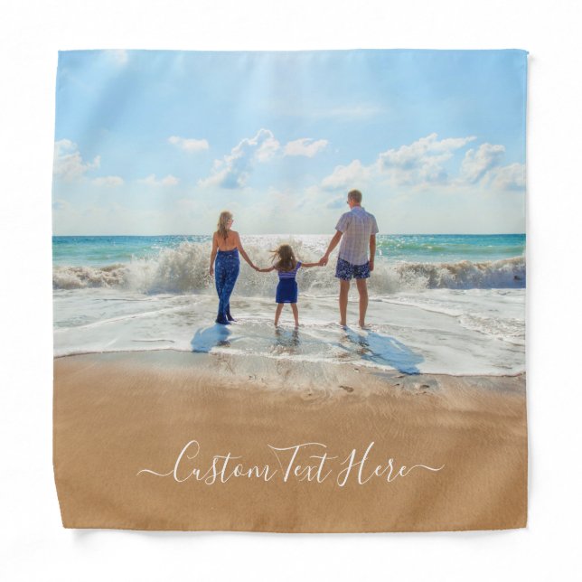 Personalized Your Photo Bandana with Custom Text (Front)
