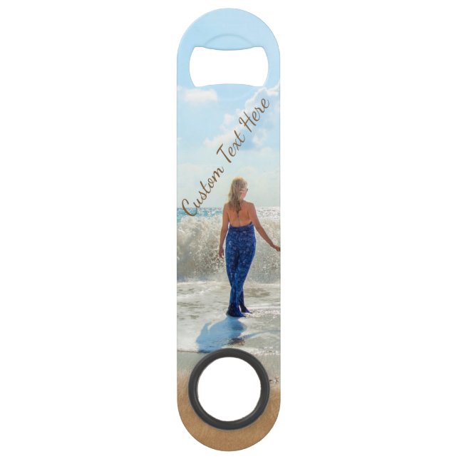 Personalized Your Photo Bar Key with Custom Text (Front)