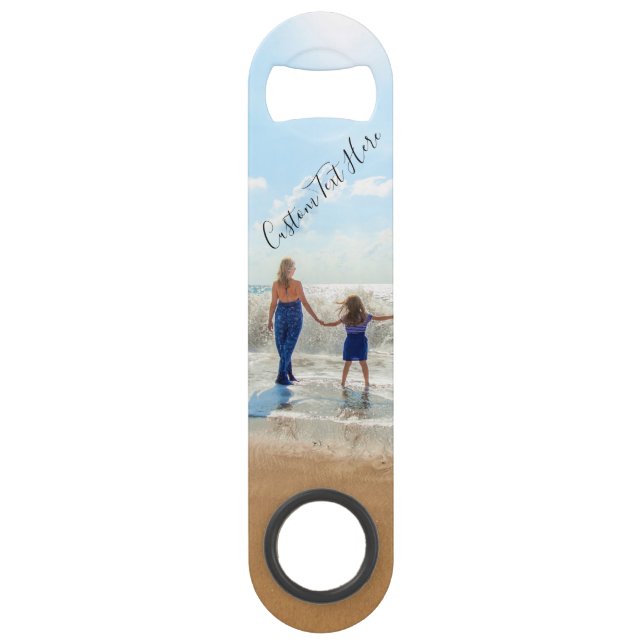 Personalized Your Photo Bar Key with Custom Text (Front)