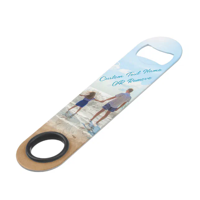Personalized Your Photo Bar Key with Custom Text | Zazzle