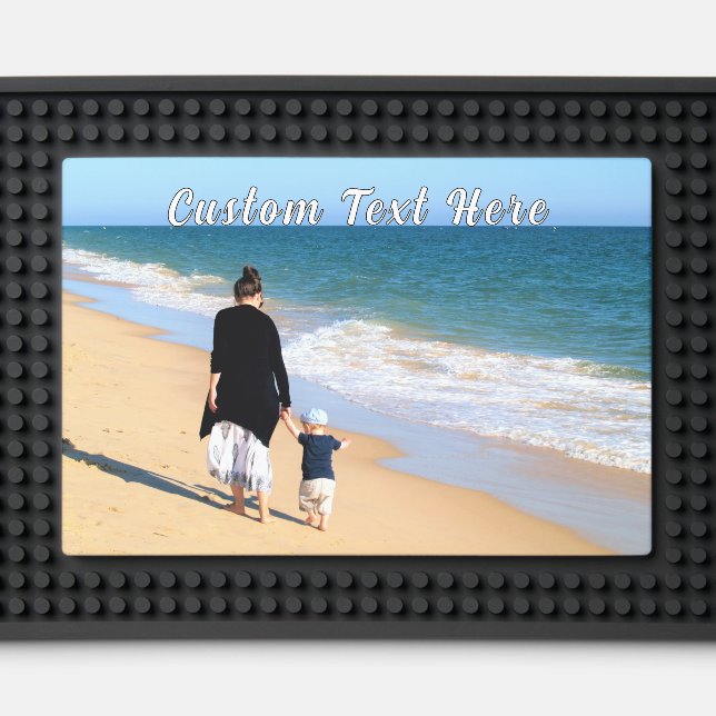 Personalized Your Photo Bar Mat with Custom Text (Front (Close Up))