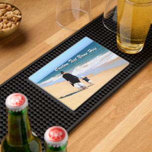Personalized Your Photo Bar Mat with Custom Text