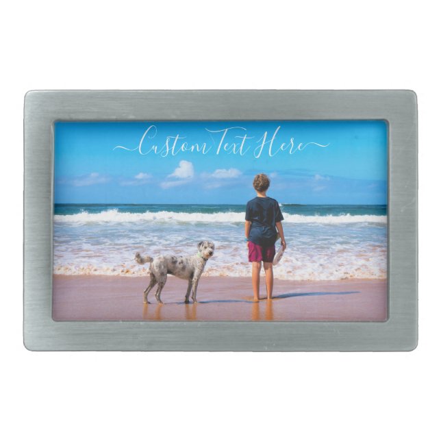Personalized Your Photo Belt Buckle Custom Text (Front)