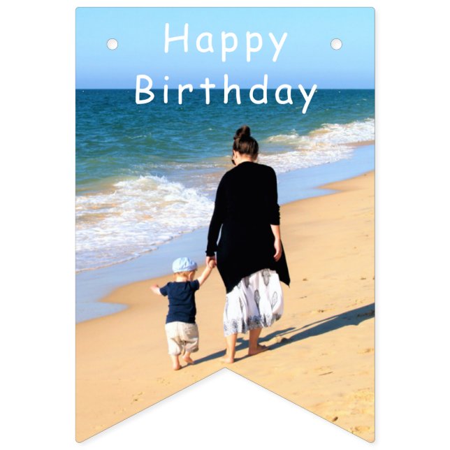 personalized Your Photo Birthday Bunting Flags (First Flag)