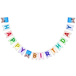 Personalized Your Photo Birthday Flags Custom Name