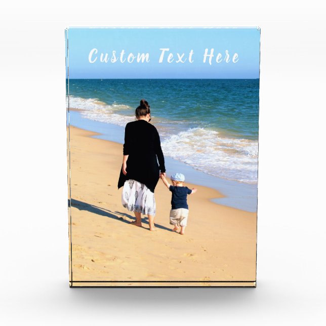 Personalized Your Photo Block Gift Custom Text (Front)