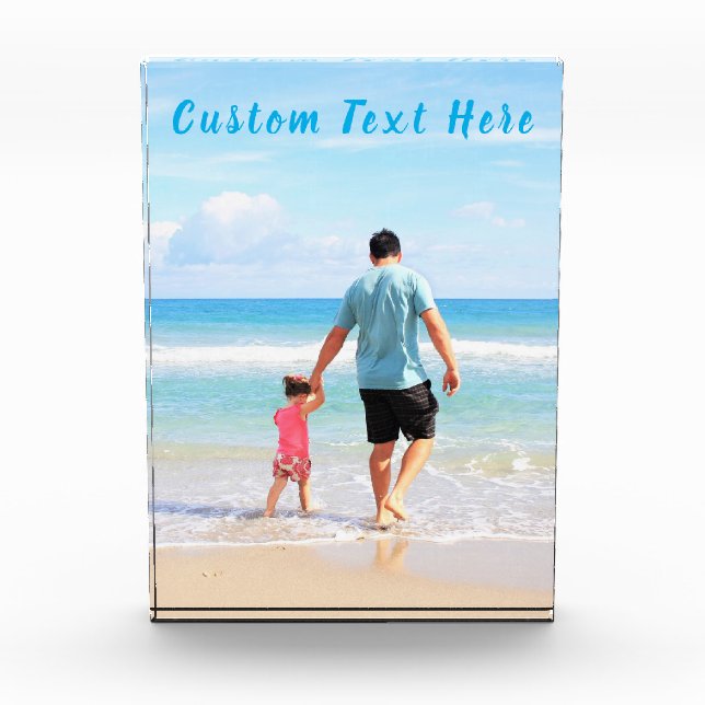 Personalized Your Photo Bock with Custom Text Block (Front)