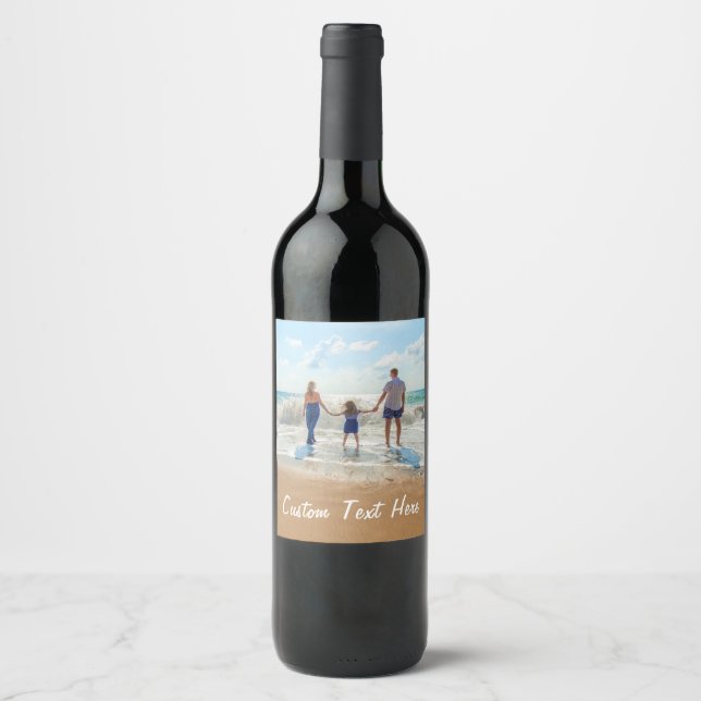 Personalized Your Photo Bottle Labels Custom Text (Front)