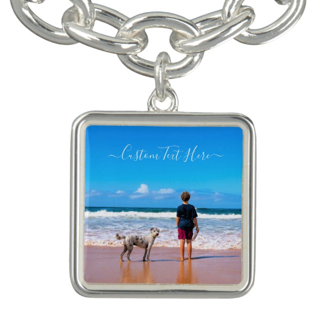 Personalized Your Photo Bracelet Gift Custom Text (Design)