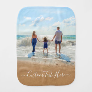 Personalized Your Photo Burp Cloth and Custom Text