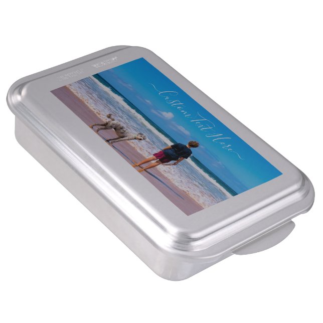 Personalized Your Photo Cake Pan with Custom Text (Side)
