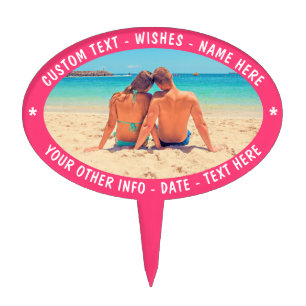 Personalized Your Photo Cake Topper Custom Text