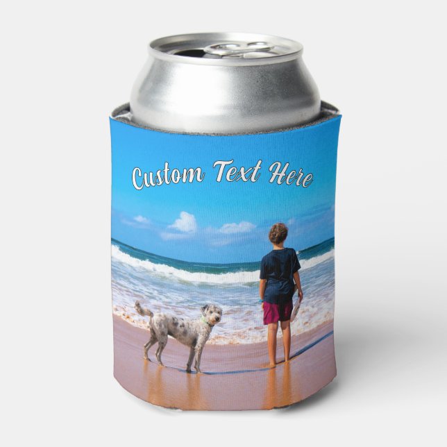 Personalized Your Photo Can Cooler and Custom Text (Can Front)