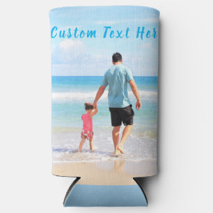 Personalized Your Photo Can Cooler and Custom Text