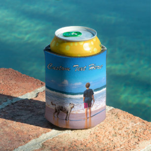 Personalized Your Photo Can Cooler and Custom Text