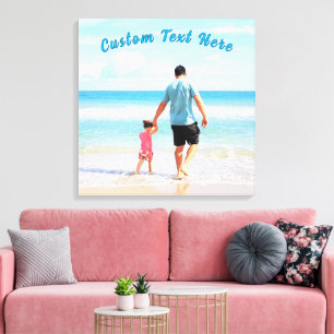 Personalized Your Photo Canvas Print Custom Text