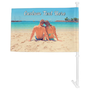 Personalized Your Photo Car Flag with Custom Text