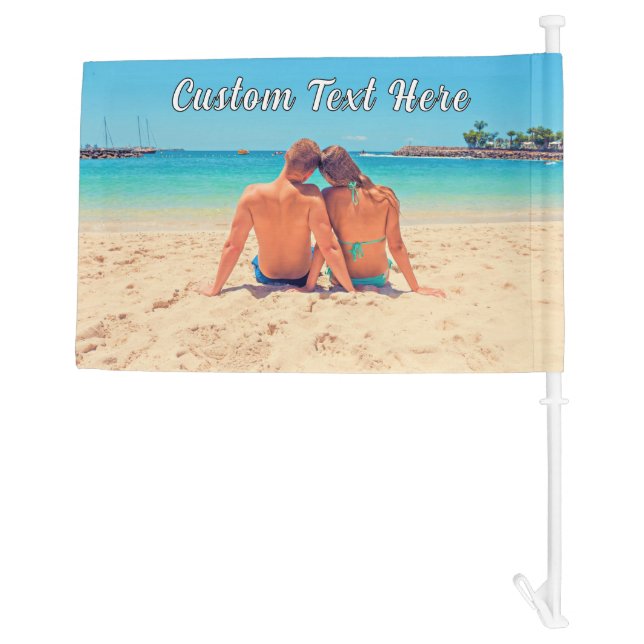 Personalized Your Photo Car Flag with Custom Text (Back)