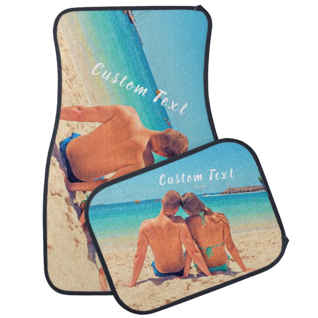 Personalized Your Photo Car Floor Mat with Text (Set)