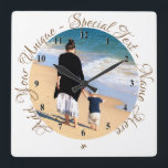 Personalized Your Photo Clock Gift Custom Text<br><div class="desc">Custom Photo and Text Clocks - Unique Your Own Design - Personalized Family / Mom / Dad / Kids / Friends or Personal Clock Photo Gifts - Add Your Photo and Text / Name - Resize and move or remove and add elements with Customization tool ! Choose Fonts / Size...</div>