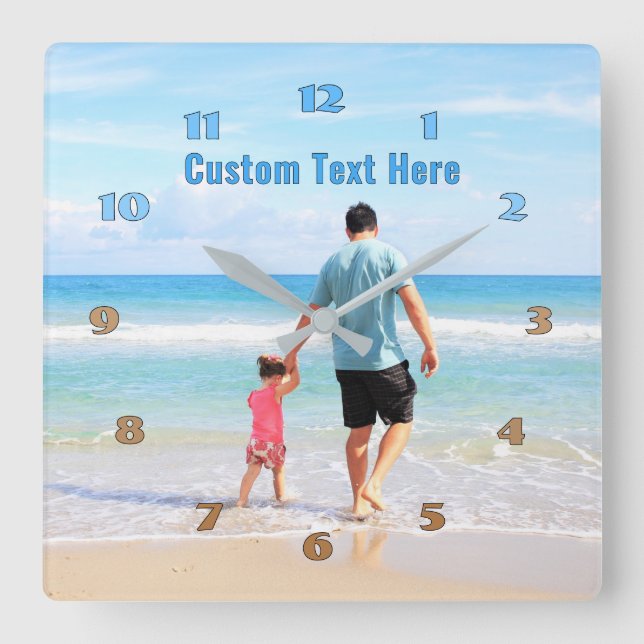 Personalized Your Photo Clock with Custom Text (Front)