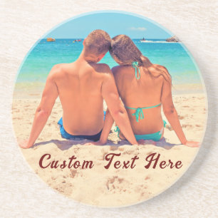 Personalized Your Photo Coaster Gift Custom Text