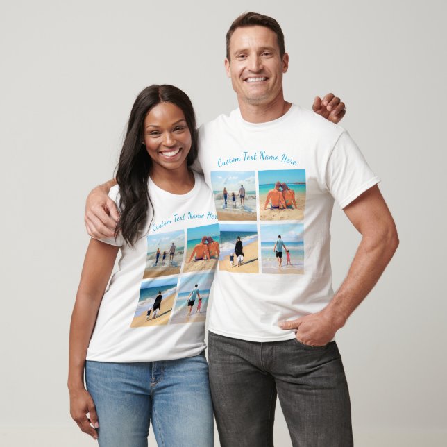 Personalized Your Photo Collage and Text T-Shirt (Unisex)