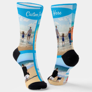 Personalized Your Photo Collage Socks Custom Text